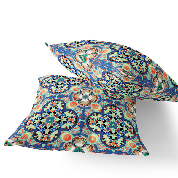 Homeroots Set Of Two 16" X 16" Blue And Purple Blown Seam Floral Indoor Outdoor Throw Pillow  Polyester 535612