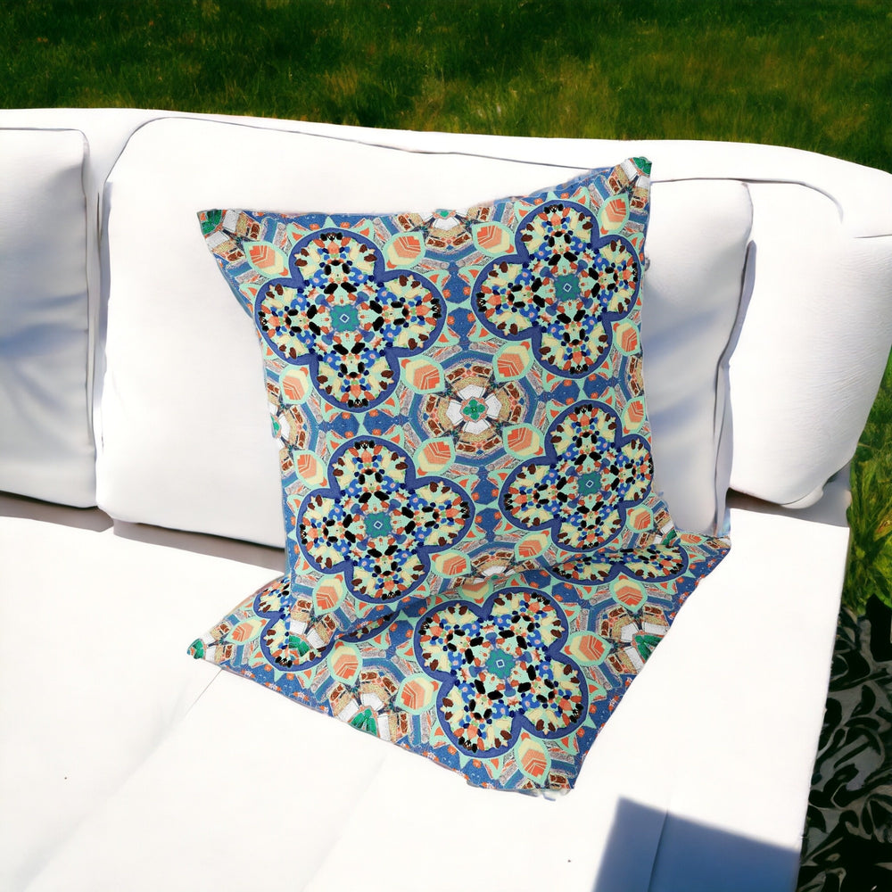 Homeroots Set Of Two 16" X 16" Blue And Purple Blown Seam Floral Indoor Outdoor Throw Pillow  Polyester 535612