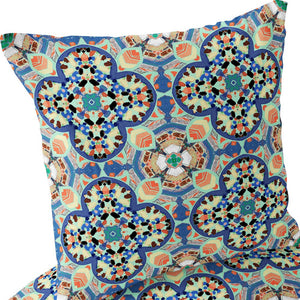 Homeroots Set Of Two 16" X 16" Blue And Purple Blown Seam Floral Indoor Outdoor Throw Pillow  Polyester 535612