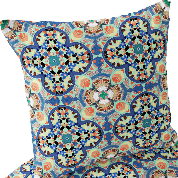 Homeroots Set Of Two 16" X 16" Blue And Purple Blown Seam Floral Indoor Outdoor Throw Pillow  Polyester 535612