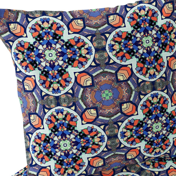 Homeroots Set Of Two 16" X 16" Gray And Orange Blown Seam Floral Indoor Outdoor Throw Pillow  Polyester 535614