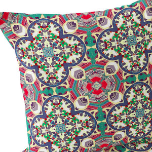 Homeroots Set Of Two 16" X 16" Green And Pink Blown Seam Floral Indoor Outdoor Throw Pillow  Polyester 535615