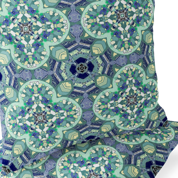 Homeroots Set Of Two 16" X 16" Blue And Green Blown Seam Floral Indoor Outdoor Throw Pillow  Polyester 535618