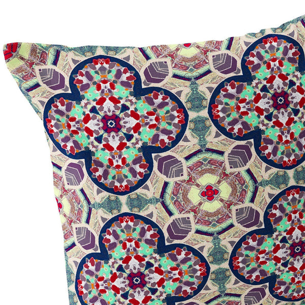 Homeroots Set Of Two 16" X 16" Green And Red Blown Seam Floral Indoor Outdoor Throw Pillow  Polyester 535620