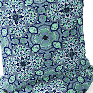 Homeroots Set Of Two 16" X 16" Blue And Green Blown Seam Floral Indoor Outdoor Throw Pillow  Polyester 535621