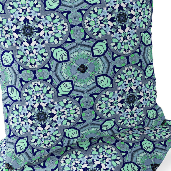 Homeroots Set Of Two 16" X 16" Blue And Green Blown Seam Floral Indoor Outdoor Throw Pillow  Polyester 535621