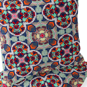 Homeroots Set Of Two 16" X 16" Blue And Orange Blown Seam Floral Indoor Outdoor Throw Pillow  Polyester 535623