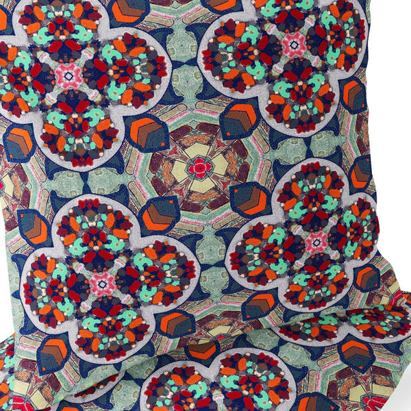 Homeroots Set Of Two 16" X 16" Blue And Orange Blown Seam Floral Indoor Outdoor Throw Pillow  Polyester 535623