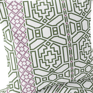 Homeroots Set Of Two 16" X 16" Green And White Blown Seam Geometric Indoor Outdoor Throw Pillow  Polyester 535630