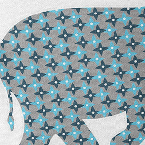 Homeroots Set Of Two 16" X 16" Blue And White Elephant Blown Seam Animal Print Indoor Outdoor Throw Pillow  Polyester 535641