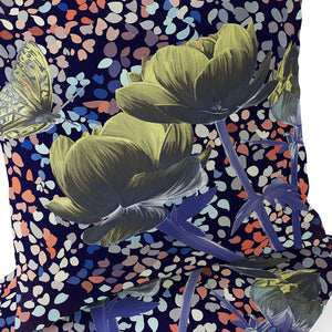 Homeroots Set Of Two 16" X 16" Pink And Purple Butterfly Blown Seam Floral Indoor Outdoor Throw Pillow  Polyester 535646