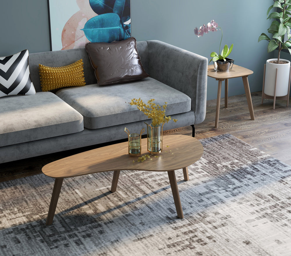 English Elm Wallace & Bay - Pineda Solid Wood Coffee Table in Walnut Brown — Contemporary, Low-Maintenance 47.6" x 23" Stylish B2709P212408