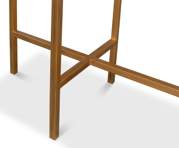 Sarreid Shagreen Console Table - Elegant Osprey White Finish With Durable Iron And Leather Design White  53566-4