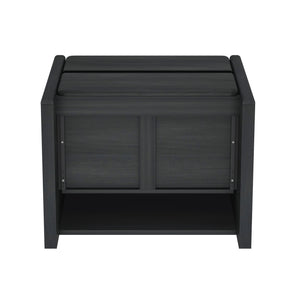 English Elm Linda Charcoal Gray 24" Nightstand with 2 Soft-Close Drawers, Minimalist Wood-Grain Accent for Bedroom B365P398185