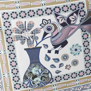 Homeroots Set Of Two 16" X 16" Beige And White Peacock Blown Seam Floral Indoor Outdoor Throw Pillow  Polyester 535672