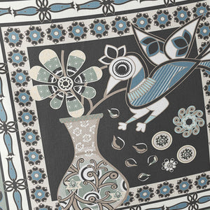 Homeroots Set Of Two 16" X 16" Black And Blue Peacock Blown Seam Floral Indoor Outdoor Throw Pillow  Polyester 535678