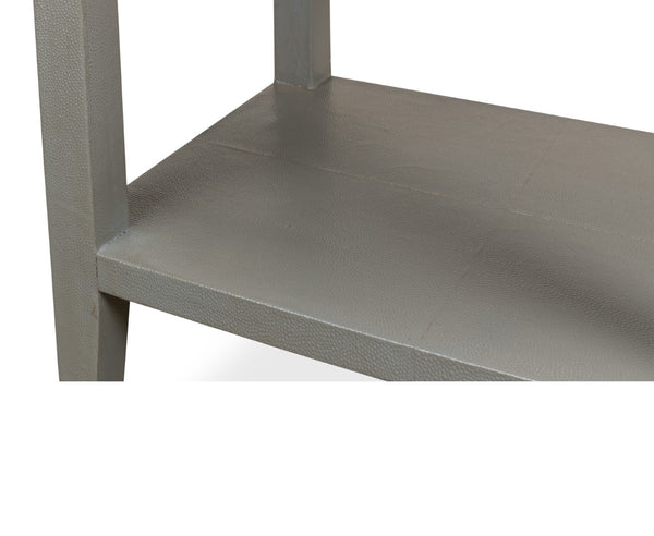 Sarreid Gabriella Shagreen Nightstand In Storm Grey With Elegant Brass Hardware – Stylish & Durable Design Grey  53569-2