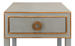 Sarreid Gabriella Shagreen Nightstand In Storm Grey With Elegant Brass Hardware – Stylish & Durable Design Grey  53569-2