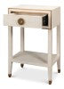 Sarreid Gabriella Shagreen Nightstand In Osprey White With Elegant Brass Hardware For Chic Bedroom Decor White  53569-4
