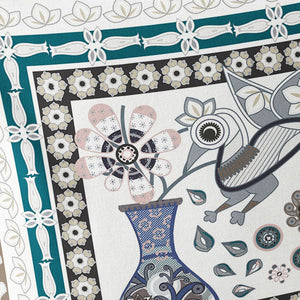 Homeroots Set Of Two 16" X 16" Beige And Green Peacock Blown Seam Floral Indoor Outdoor Throw Pillow  Polyester 535698