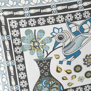 Homeroots Set Of Two 16" X 16" Black And White Peacock Blown Seam Floral Indoor Outdoor Throw Pillow  Polyester 535704