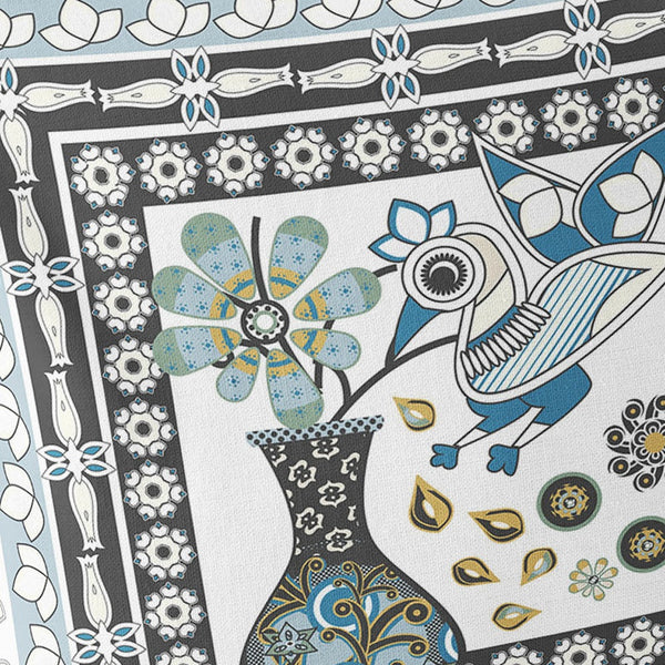 Homeroots Set Of Two 16" X 16" Black And White Peacock Blown Seam Floral Indoor Outdoor Throw Pillow  Polyester 535704