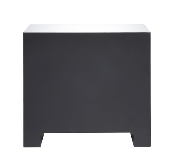English Elm Sonia Mirrored Console Cabinet with Faux Agate Inlay and Crystal Knob Hardware B2726P446684