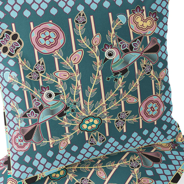 Homeroots Set Of Two 16" X 16" Green And Pink Peacock Blown Seam Floral Indoor Outdoor Throw Pillow  Polyester 535717