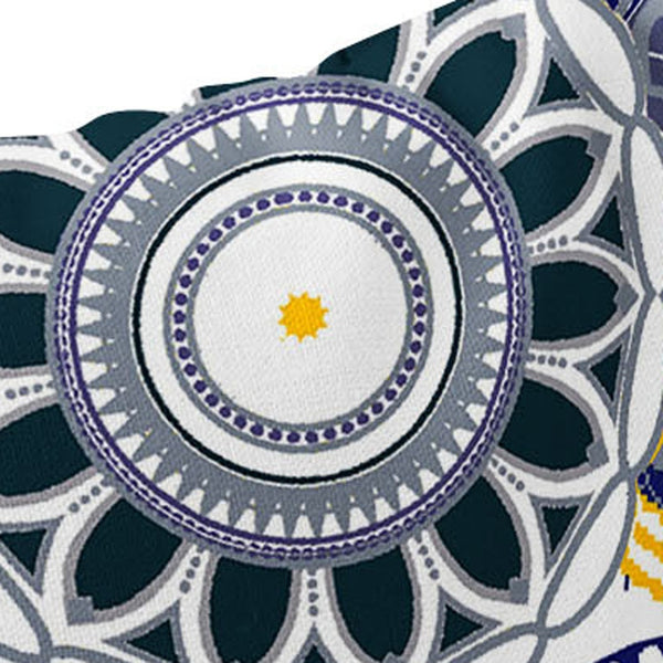 Homeroots Set Of Two 16" X 16" Blue And White Blown Seam Floral Indoor Outdoor Throw Pillow  Polyester 535719