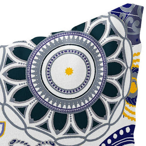 Homeroots Set Of Two 16" X 16" Blue And White Blown Seam Floral Indoor Outdoor Throw Pillow  Polyester 535719