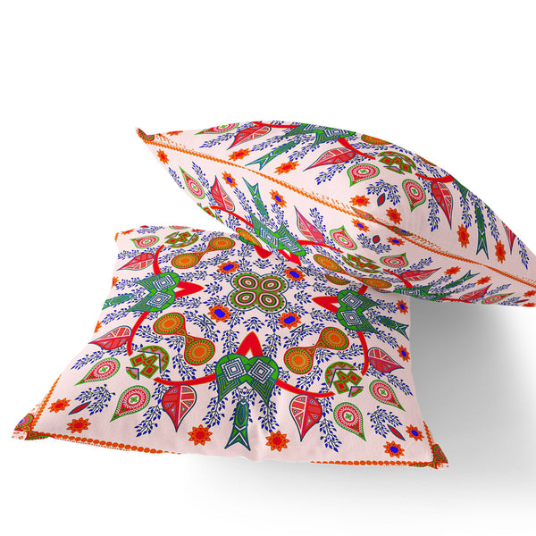 Homeroots Set Of Two 16" X 16" White Blown Seam Abstract Indoor Outdoor Throw Pillow  Polyester 535781