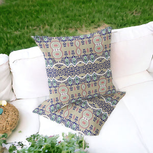 Homeroots Set Of Two 16" X 16" Beige Blown Seam Abstract Indoor Outdoor Throw Pillow  Polyester 535783