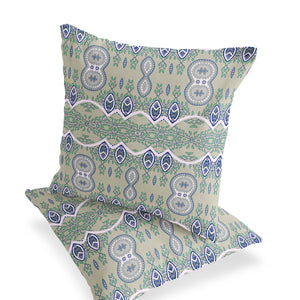 Homeroots Set Of Two 16" X 16" Green Blown Seam Abstract Indoor Outdoor Throw Pillow  Polyester 535784