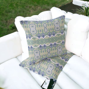 Homeroots Set Of Two 16" X 16" Green Blown Seam Abstract Indoor Outdoor Throw Pillow  Polyester 535784