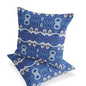 Homeroots Set Of Two 16" X 16" Blue Blown Seam Abstract Indoor Outdoor Throw Pillow  Polyester 535787
