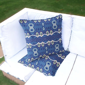 Homeroots Set Of Two 16" X 16" Blue Blown Seam Abstract Indoor Outdoor Throw Pillow  Polyester 535787