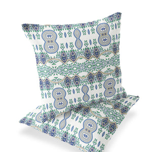 Homeroots Set Of Two 16" X 16" Off White Blown Seam Abstract Indoor Outdoor Throw Pillow  Polyester 535789