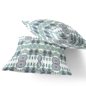 Homeroots Set Of Two 16" X 16" Off White Blown Seam Abstract Indoor Outdoor Throw Pillow  Polyester 535789