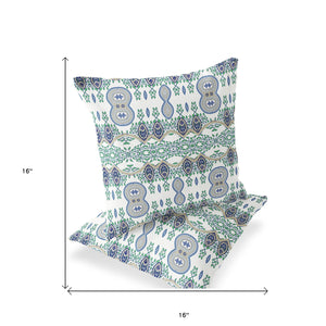 Homeroots Set Of Two 16" X 16" Off White Blown Seam Abstract Indoor Outdoor Throw Pillow  Polyester 535789