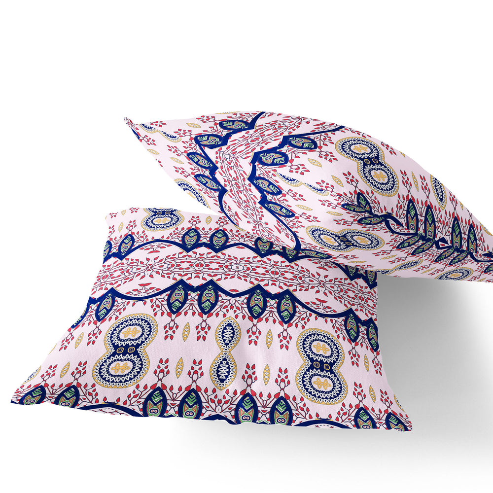 Homeroots Set Of Two 16" X 16" White Blown Seam Abstract Indoor Outdoor Throw Pillow  Polyester 535791