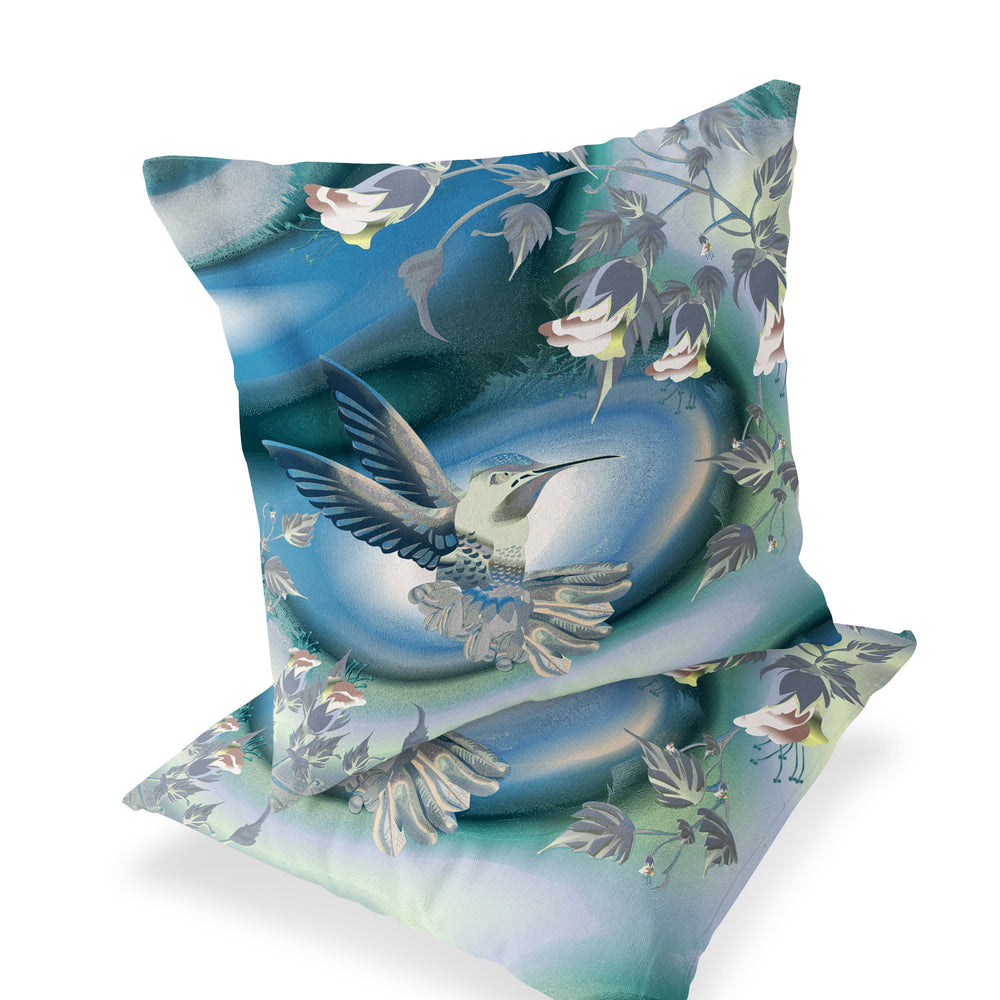 Homeroots Set Of Two 16" X 16" White Bird Blown Seam Indoor Outdoor Throw Pillow  Polyester 535795