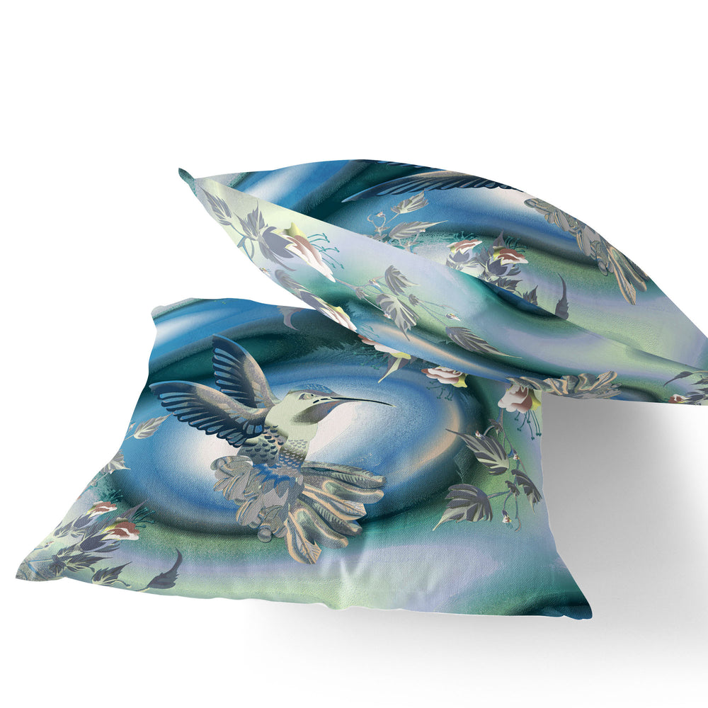 Homeroots Set Of Two 16" X 16" White Bird Blown Seam Indoor Outdoor Throw Pillow  Polyester 535795