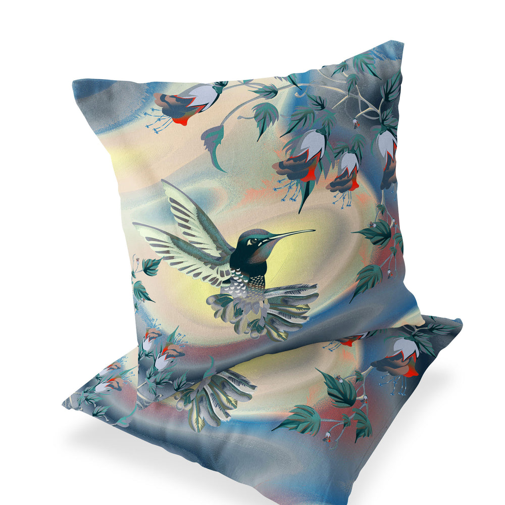 Homeroots Set Of Two 16" X 16" Yellow Bird Blown Seam Indoor Outdoor Throw Pillow  Polyester 535798