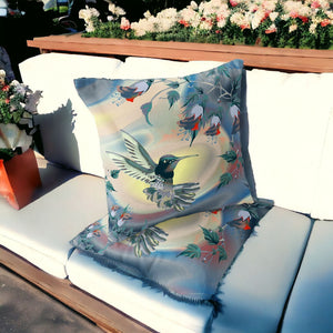 Homeroots Set Of Two 16" X 16" Yellow Bird Blown Seam Indoor Outdoor Throw Pillow  Polyester 535798