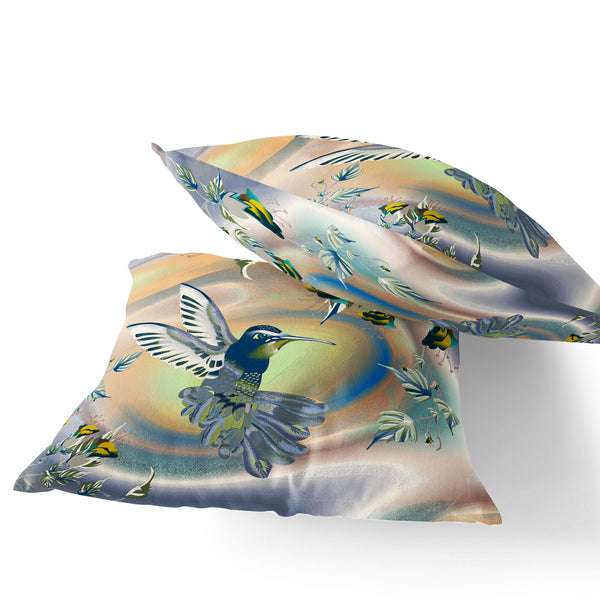 Homeroots Set Of Two 16" X 16" Yellow Bird Blown Seam Indoor Outdoor Throw Pillow  Polyester 535799