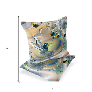 Homeroots Set Of Two 16" X 16" Yellow Bird Blown Seam Indoor Outdoor Throw Pillow  Polyester 535799