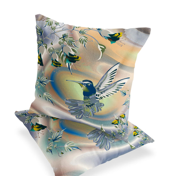 Homeroots Set Of Two 16" X 16" Yellow Bird Blown Seam Indoor Outdoor Throw Pillow  Polyester 535799