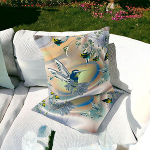 Homeroots Set Of Two 16" X 16" Yellow Bird Blown Seam Indoor Outdoor Throw Pillow  Polyester 535799