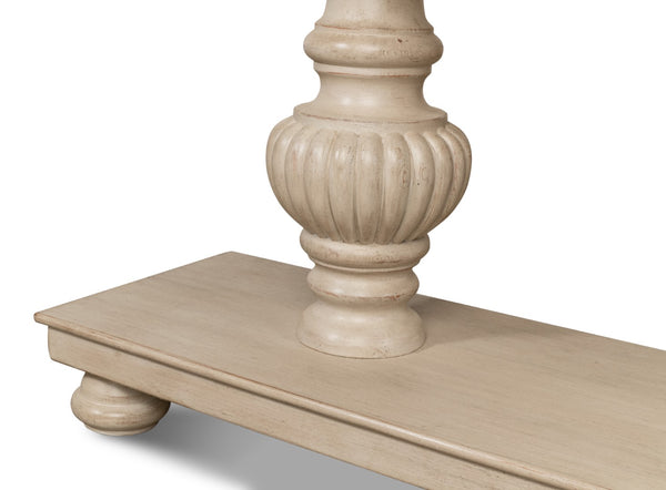 Sarreid Hugo Console Table - Stylish Stone Grey Base With Natural Pine Top For Modern Home Décor Grey  53580-1