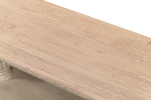 Sarreid Hugo Console Table - Stylish Stone Grey Base With Natural Pine Top For Modern Home Décor Grey  53580-1